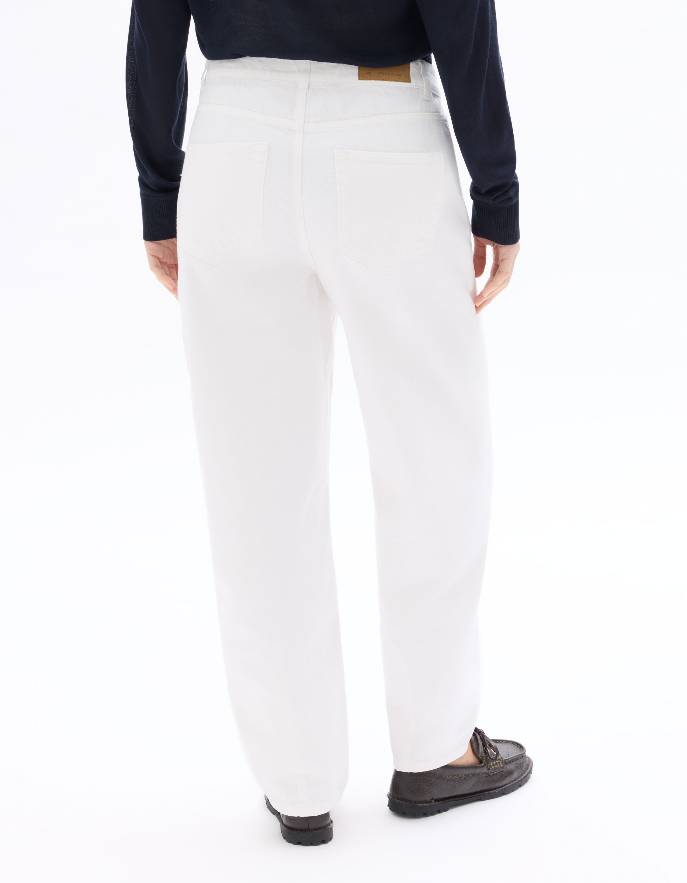 Jean barrel 100% coton - blanc