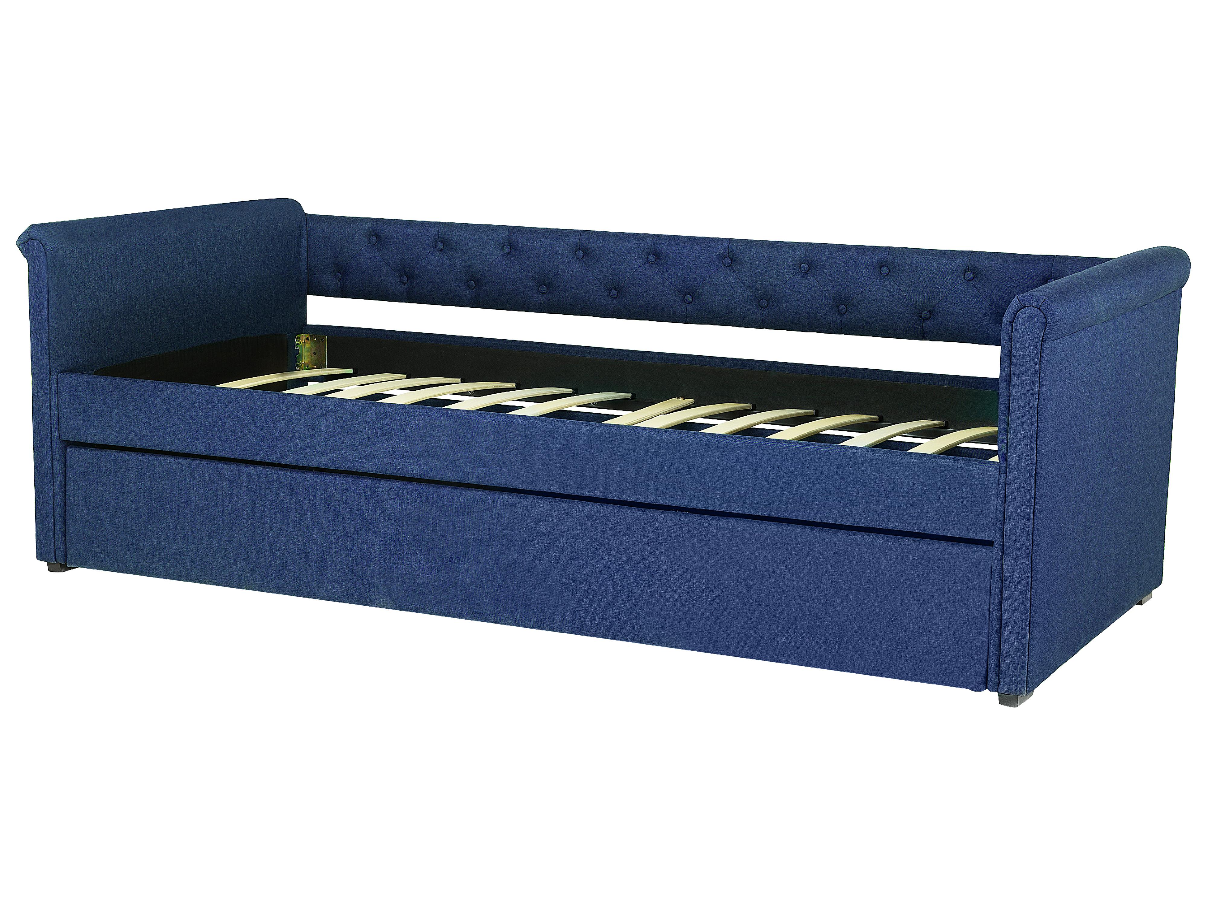 Onderschuifbed Stof LIBOURNE 80 x 200 cm Marineblauw