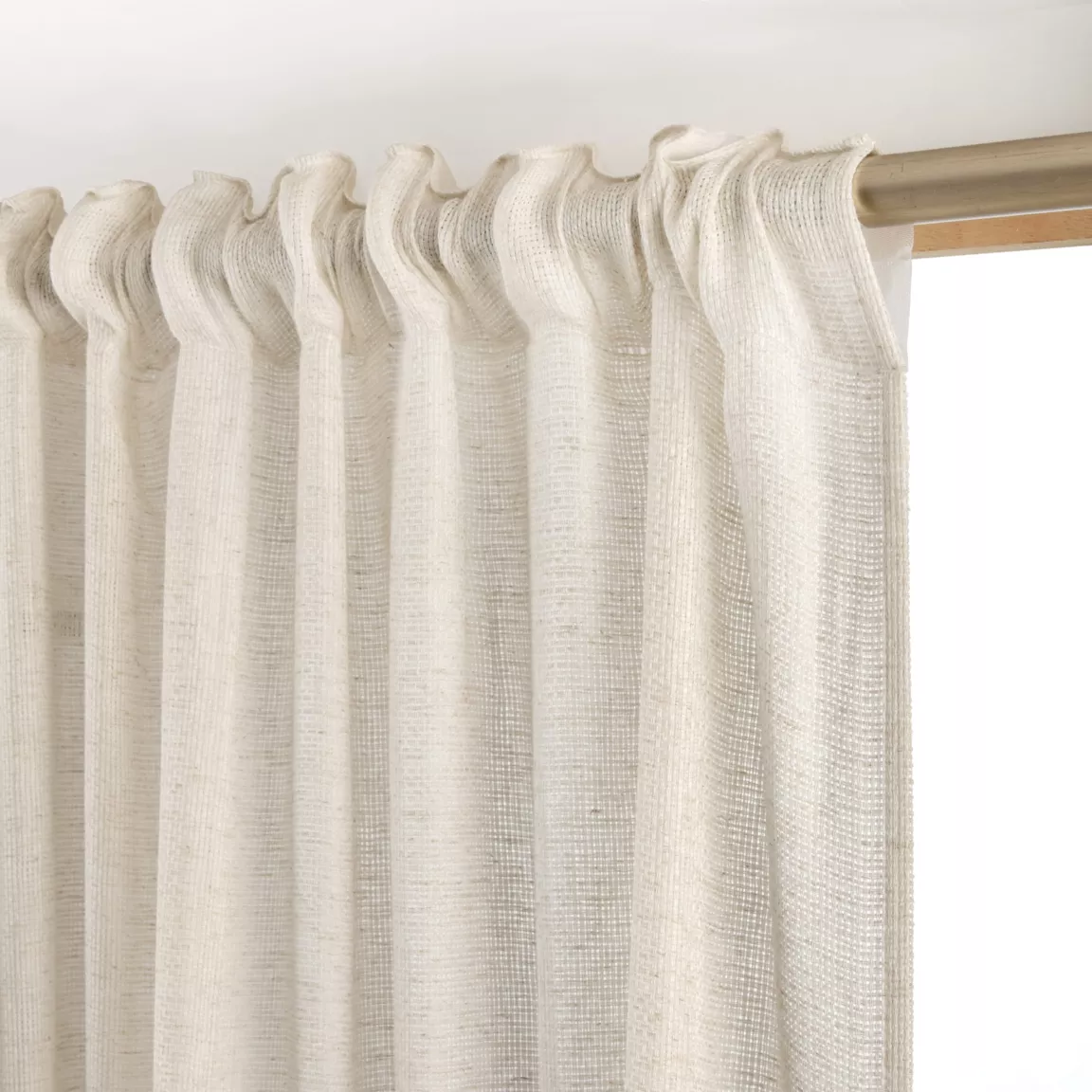 Voilage galon fronceur effet lin (140 x 240 cm) Luca Beige