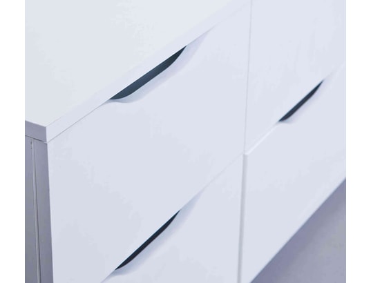 TERRE DE NUIT - Commode 6 tiroirs en bois blanc - co12052-4