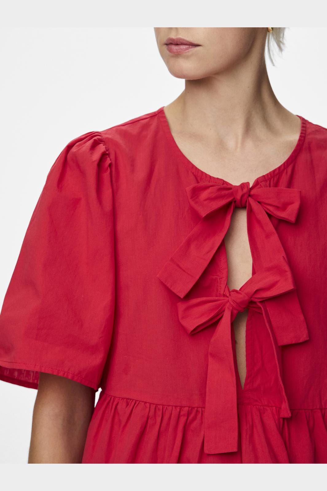 Pieces Pcmaya Ss O-Neck Bow Top 4738958 high risk red