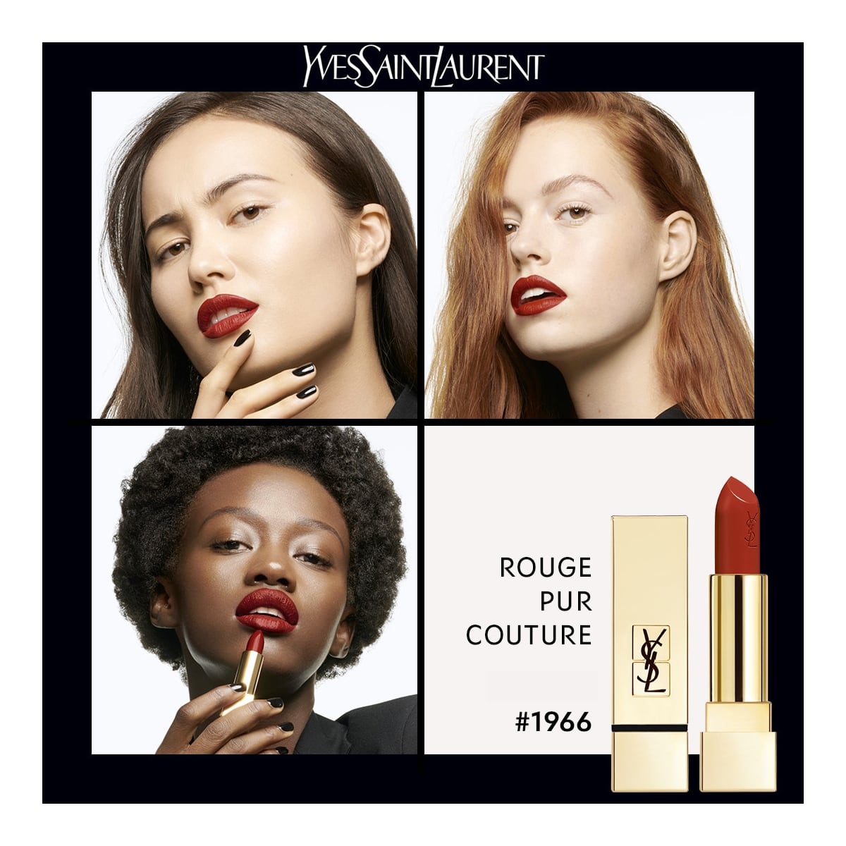 YVES SAINT LAURENT Rouge Pur Couture Rouge à Lèvres Satiné Longue Tenue et Confort