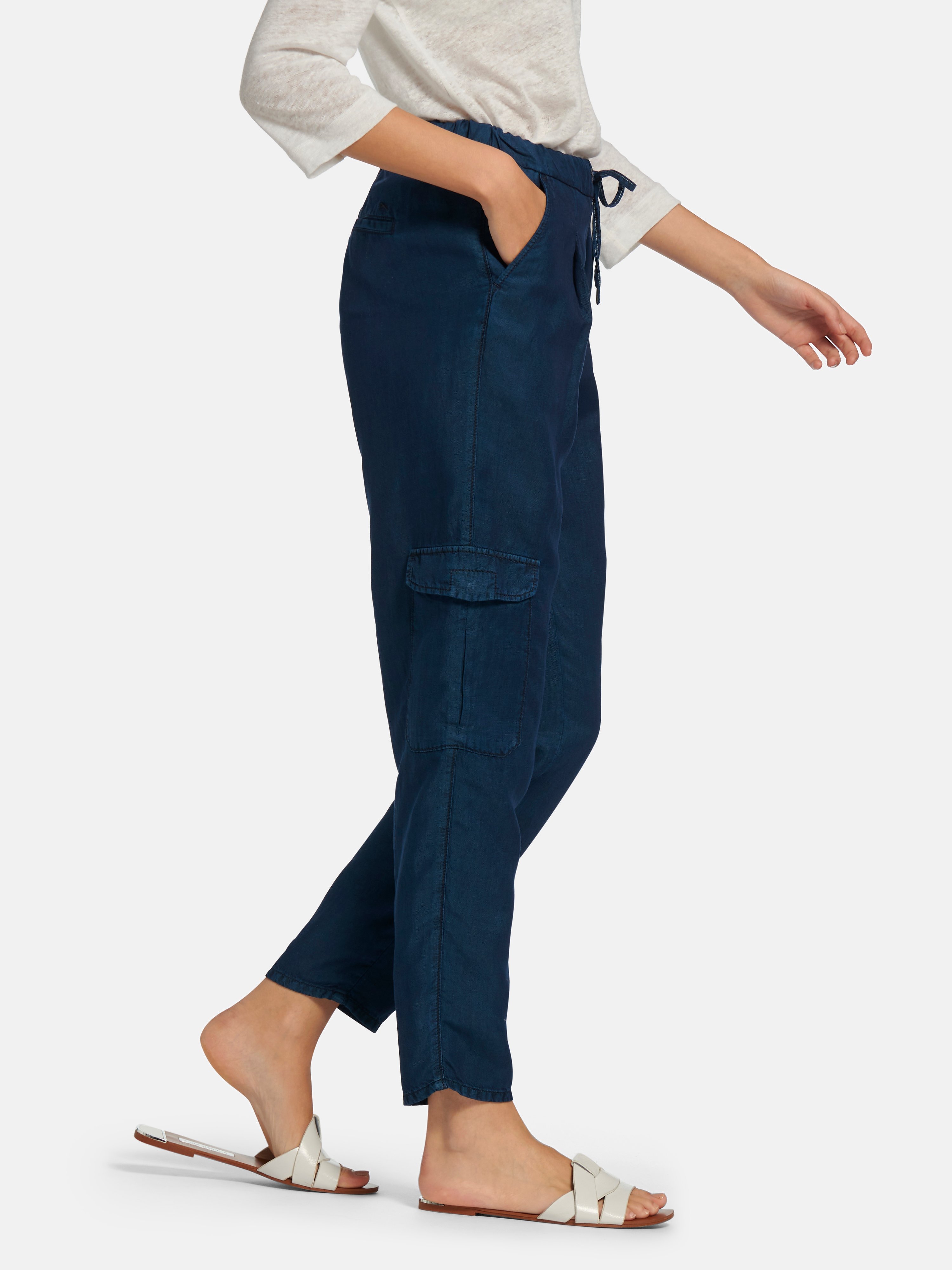 Knöchellange Relaxed Fit-Schlupf-Hose