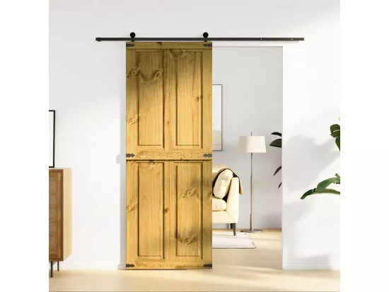 Porte de grange CORONA 80x210 cm bois massif de pin