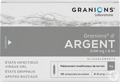 Granions D'Argent 0,64mg/2ml Solution Buvable Ampoules 30x2ml