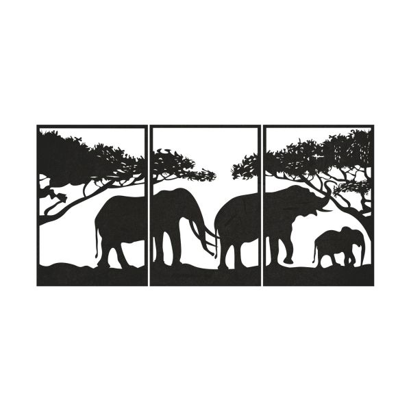 Casa Sentir Afrika Wanddecoratie - Small - Zwart