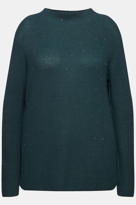 Pullover, Wollmix, Ziersteine, Stehkragen, Langarm