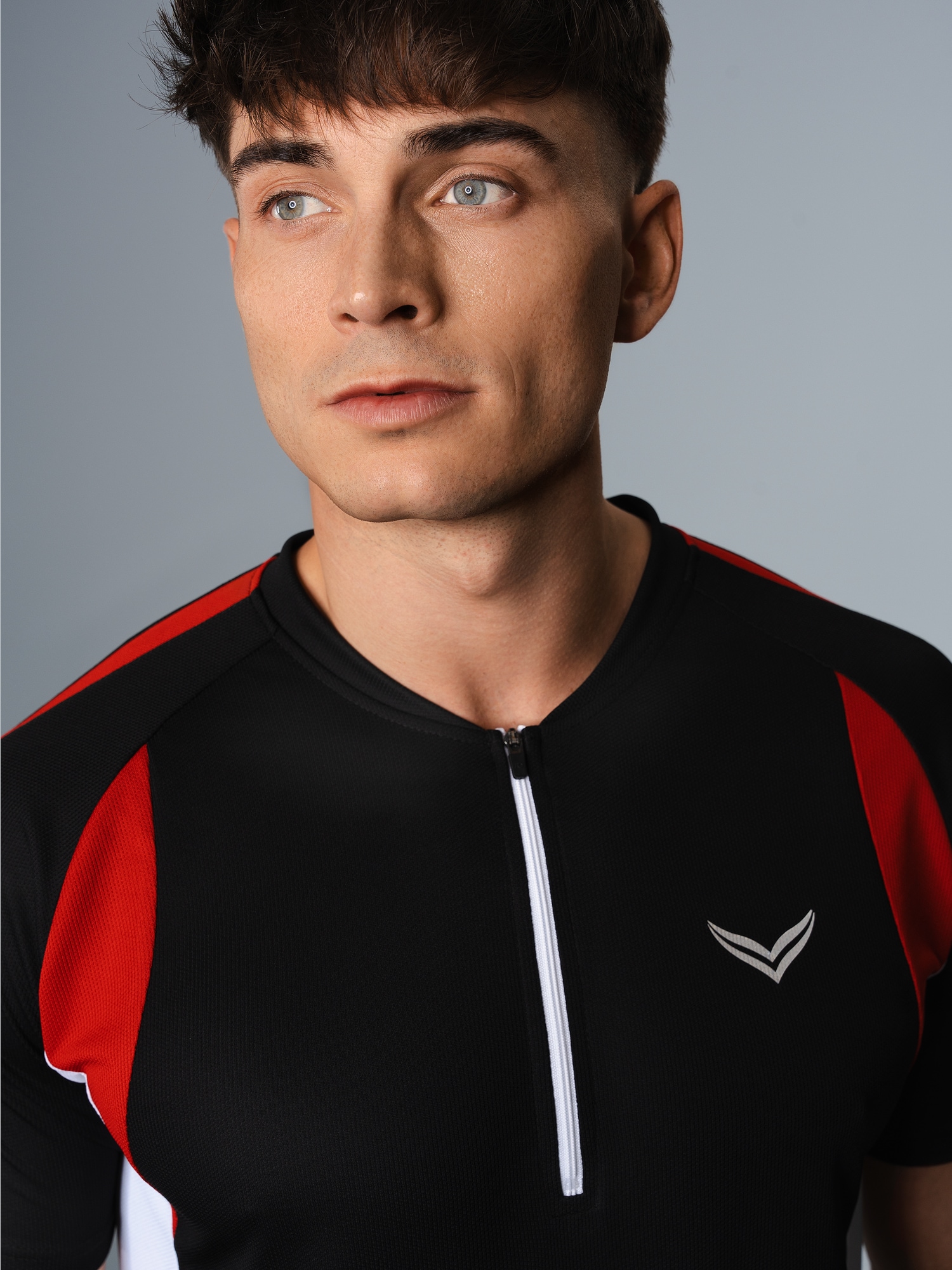 Fahrradtrikot aus atmungsaktivem COOLMAX®-Material Schwarz