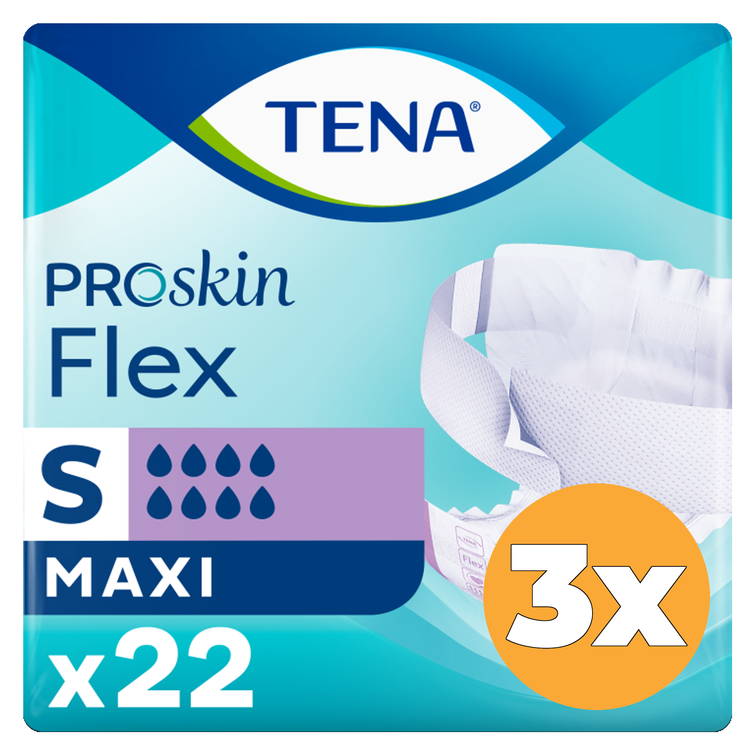 3x Tena Flex maxi maat S (22 stuks)
