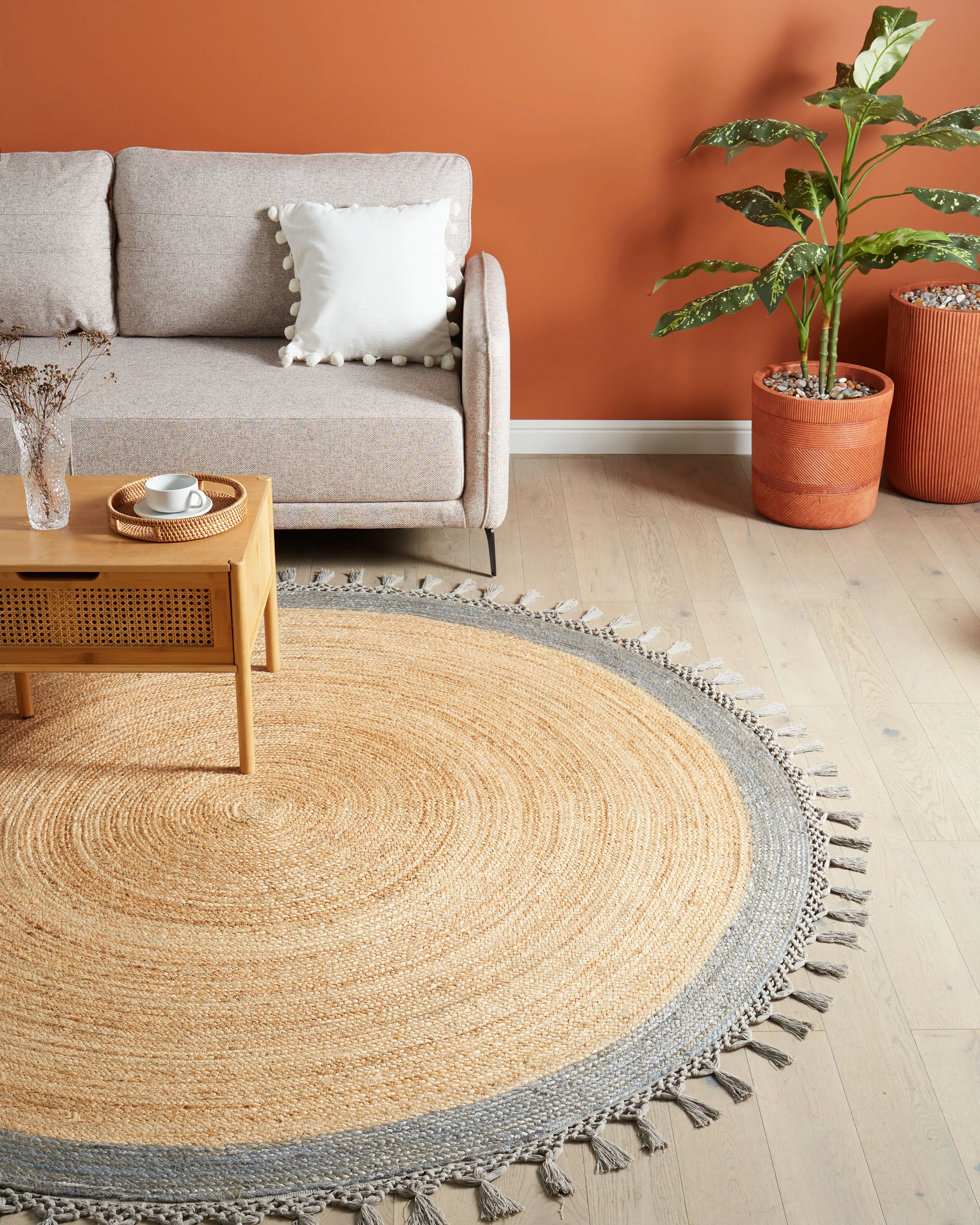 Vloerkleed MARTS Grijs ø 200 cm Jute
