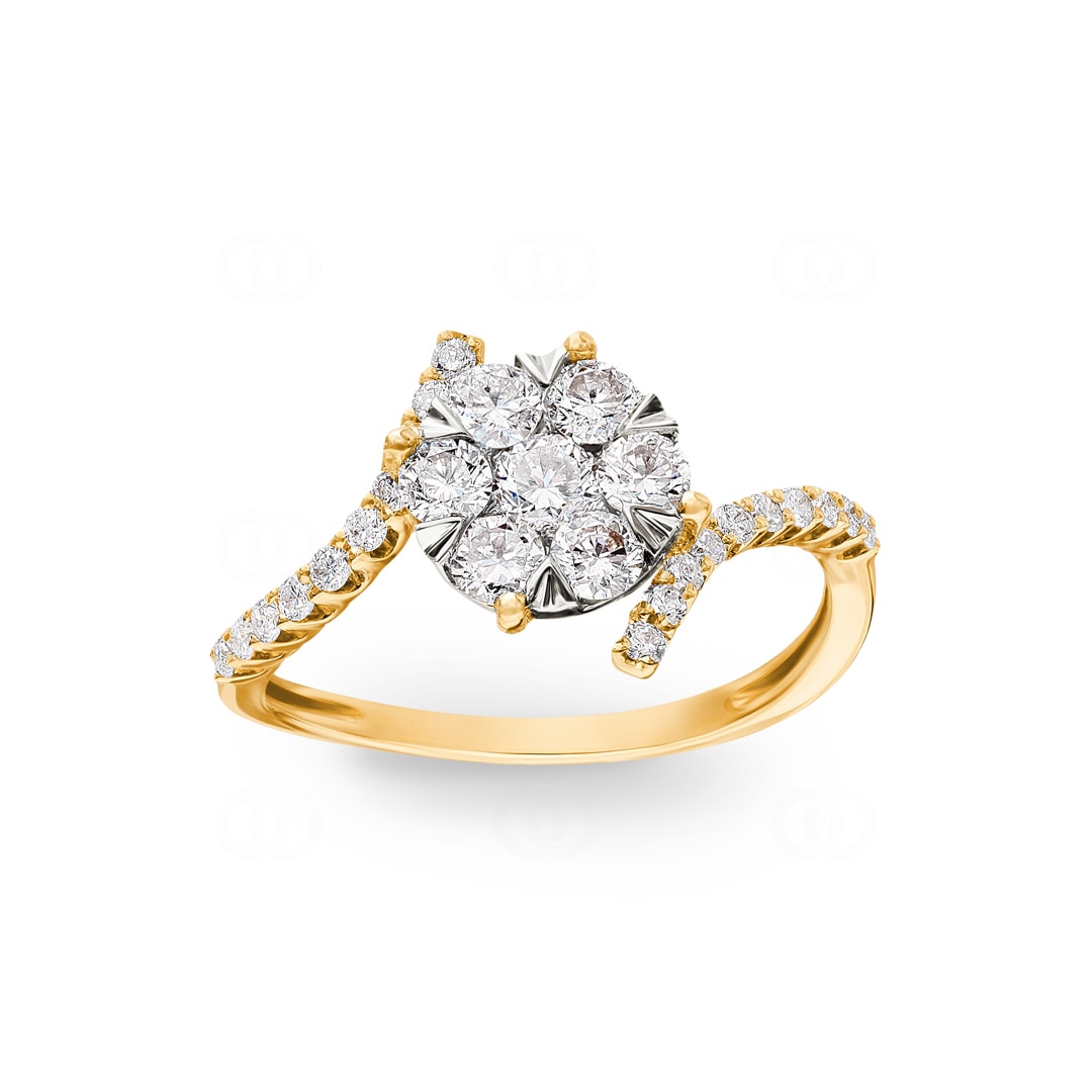 0.75 Karat Diamanten Verlobungsring 750/18 K Gelbgold