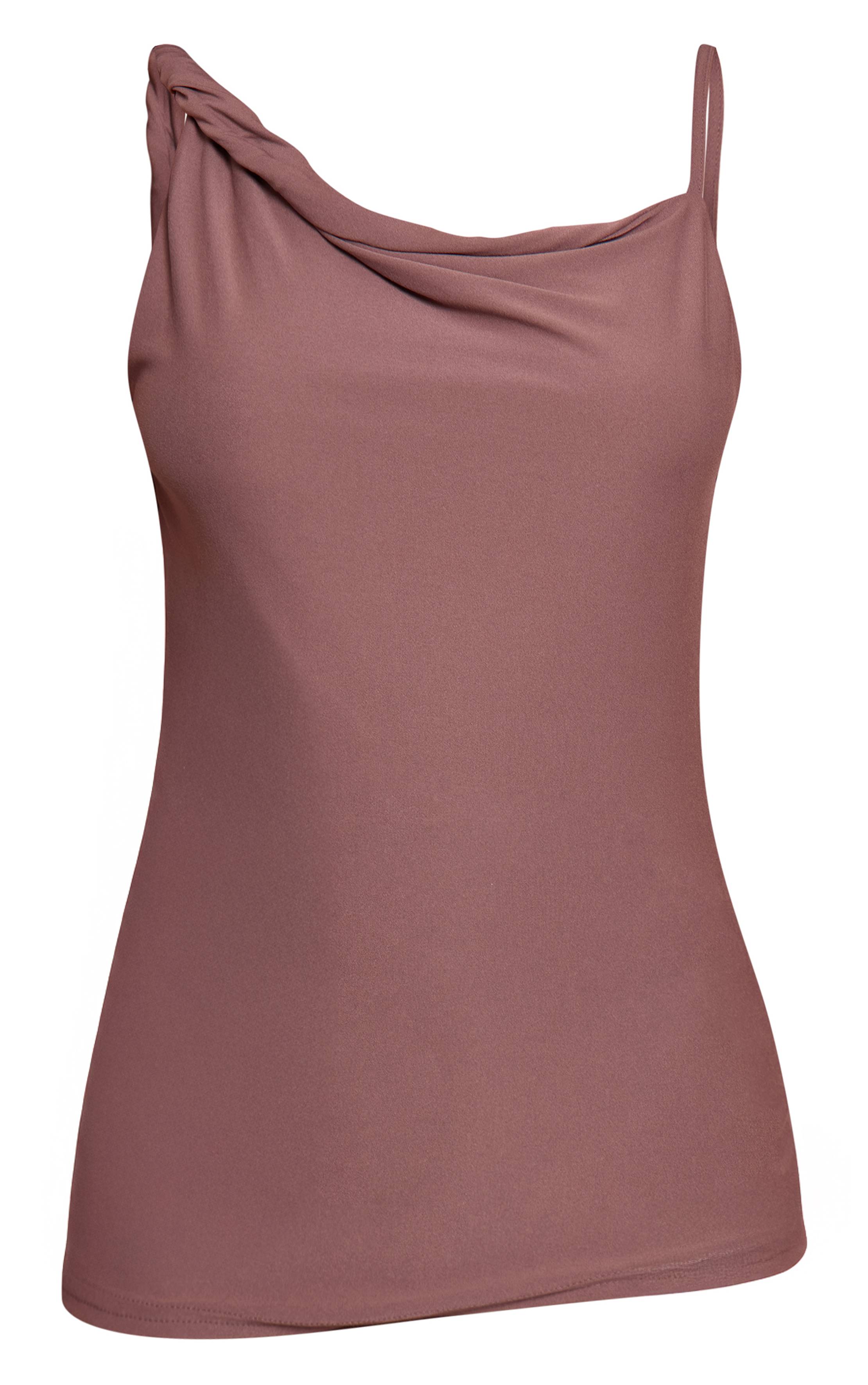 Moka Haut À Bretelle Asymétrique Toucher Doux