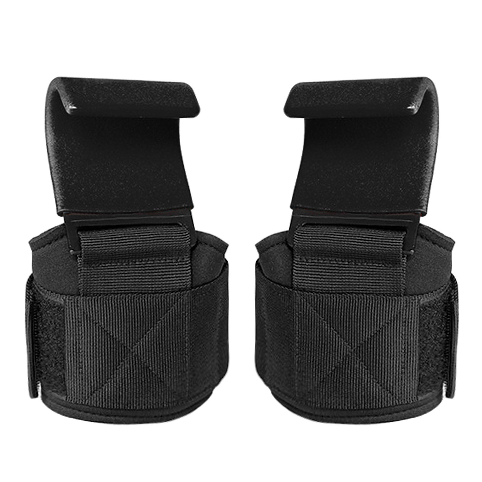 (1 Paar) Zughilfe Bandage mit Haken für Krafttraining / Kreuzheben / Bodybuilding / Fitness - Schwarz