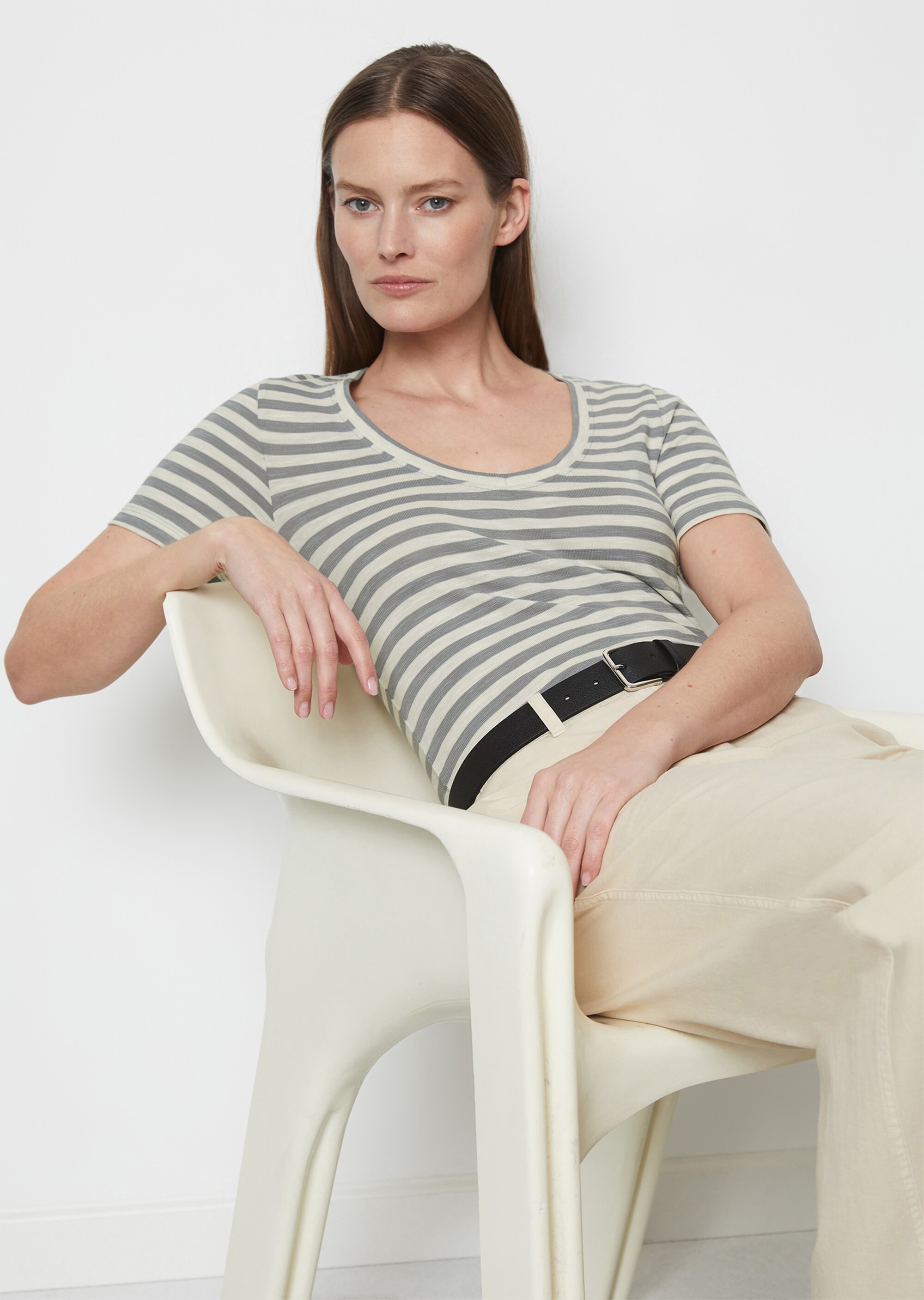 Ringel-T-Shirt regular aus Organic Cotton Slub Jersey