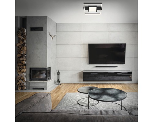 LED plafondlamp 38W 3400 lm 3000 K 43,5x40 cm zwart dimbaar via wandschakelaar