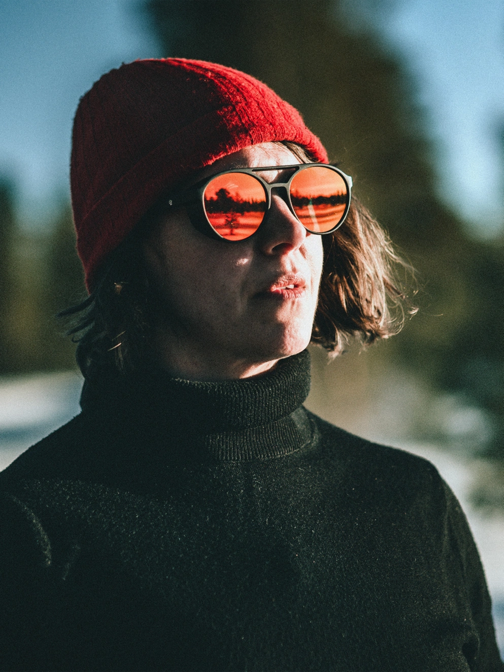 CHPO Rickard Black Sunglasses red mirror