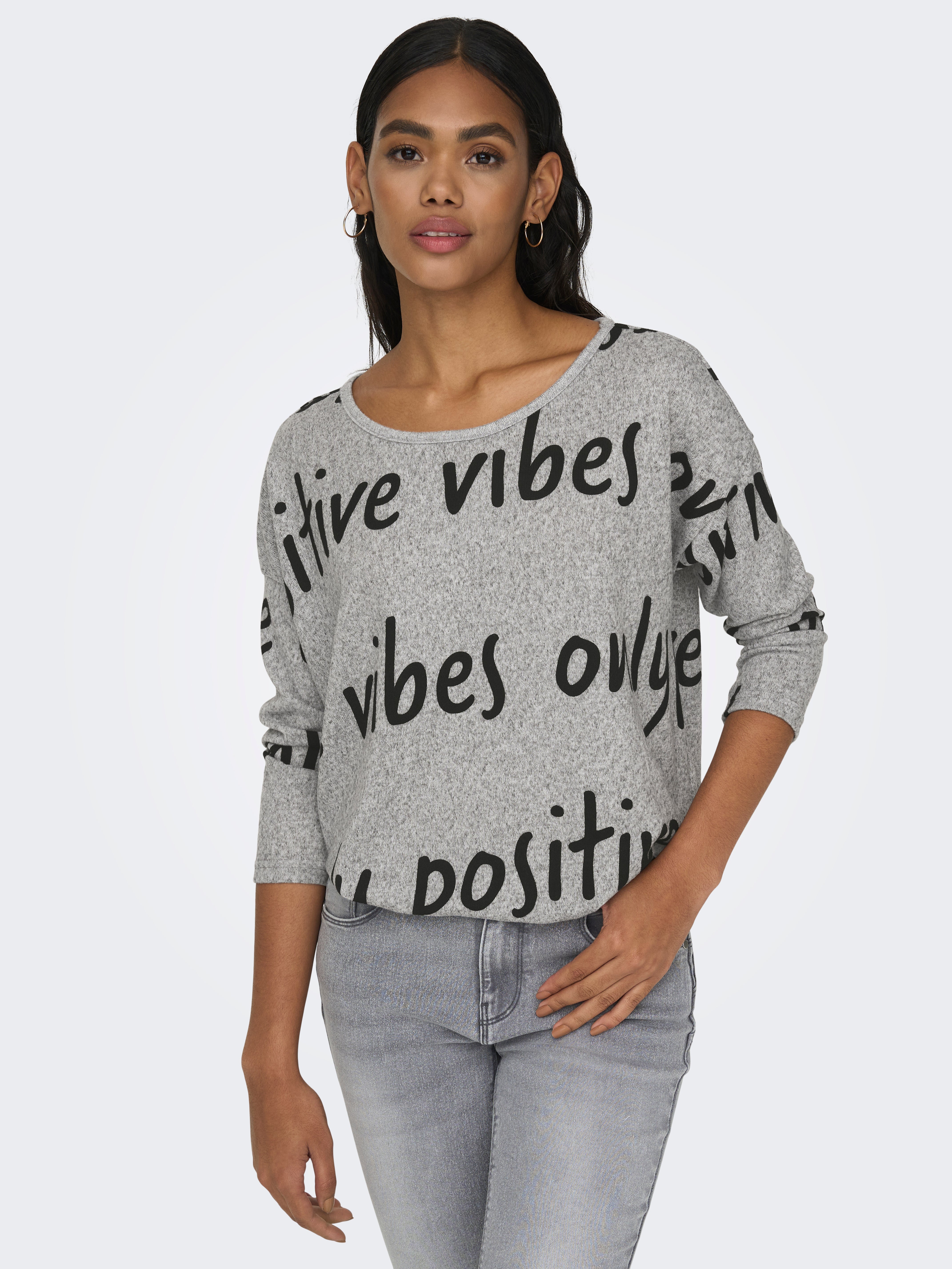 ONLELCOS Top Light Grey Melange