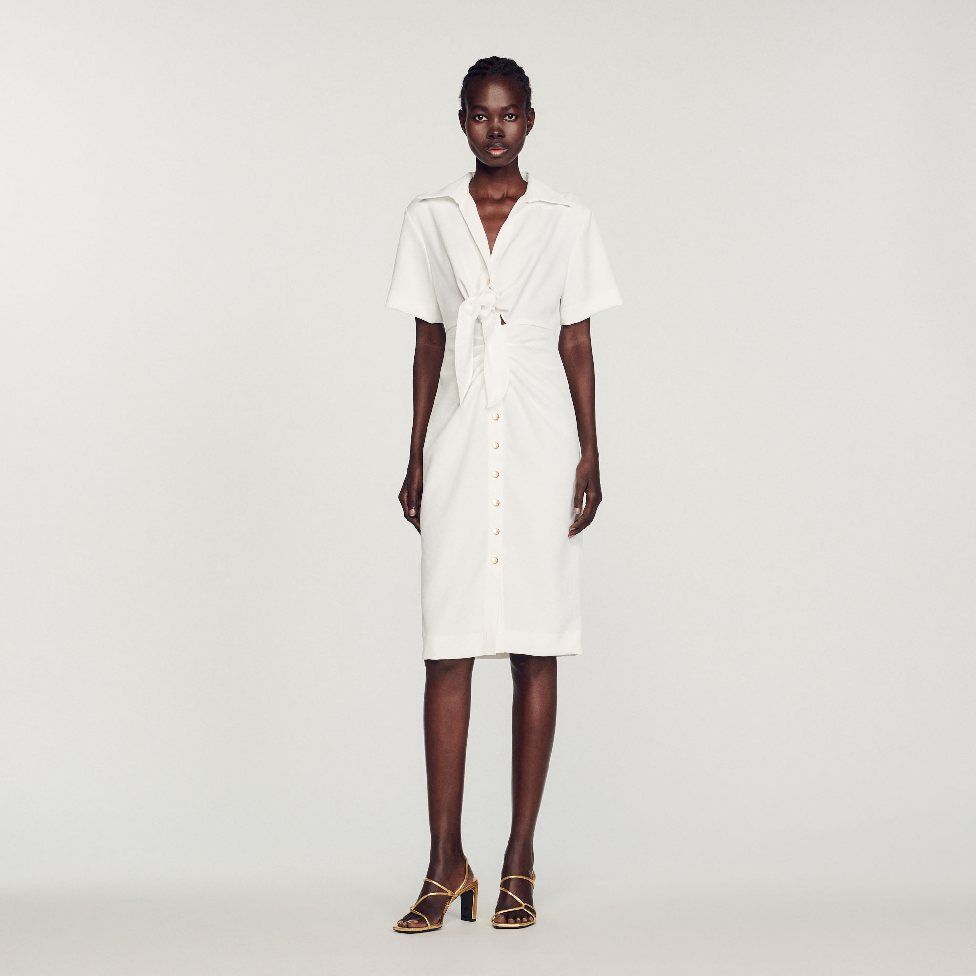 Robe midi boutonnee