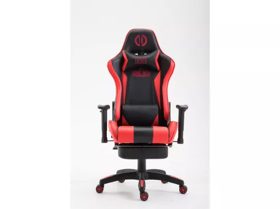 Chaise de bureau - Similicuir & Plastique - Noir / Rouge - Boavista