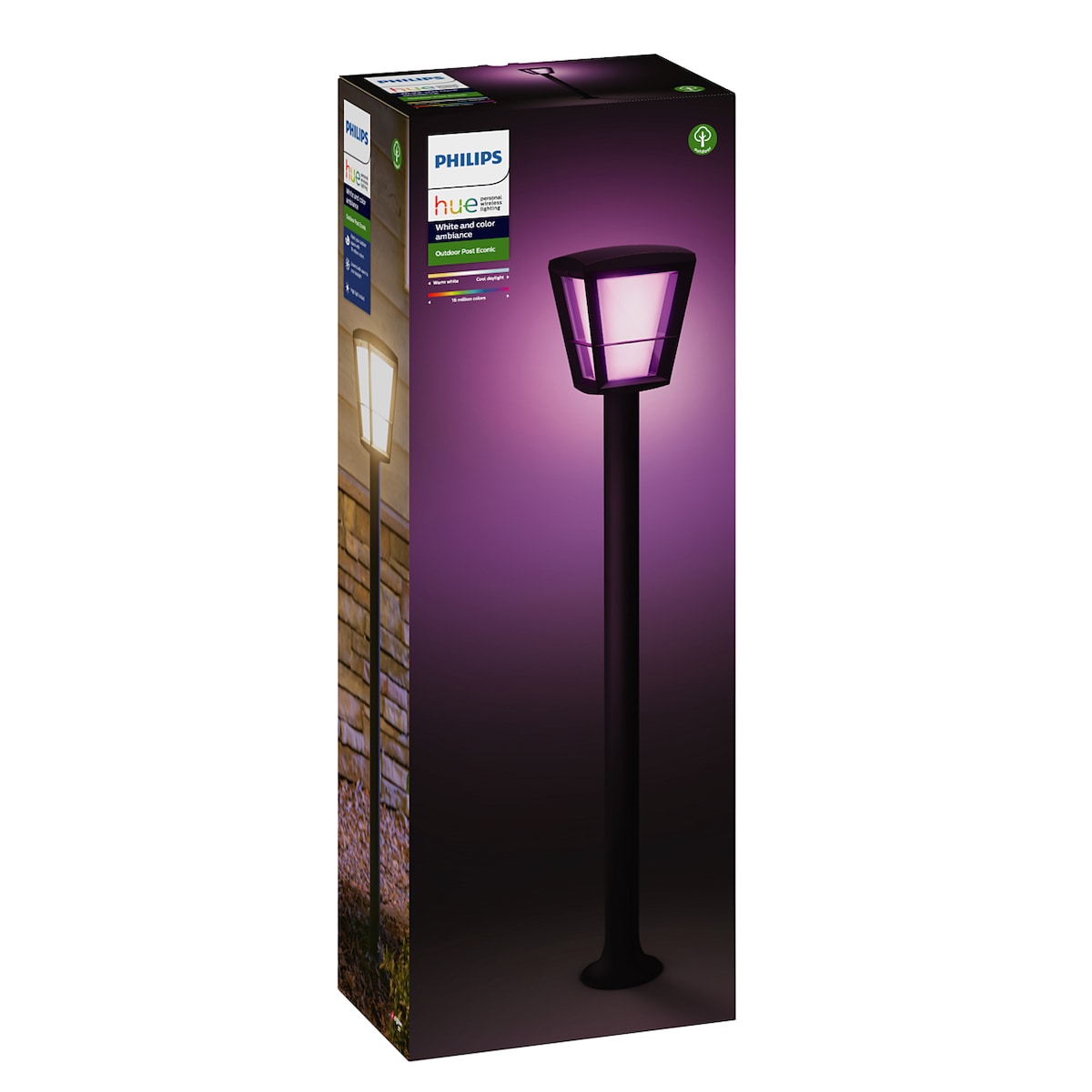 Philips Hue Econic WACA stolpelampe (sort)