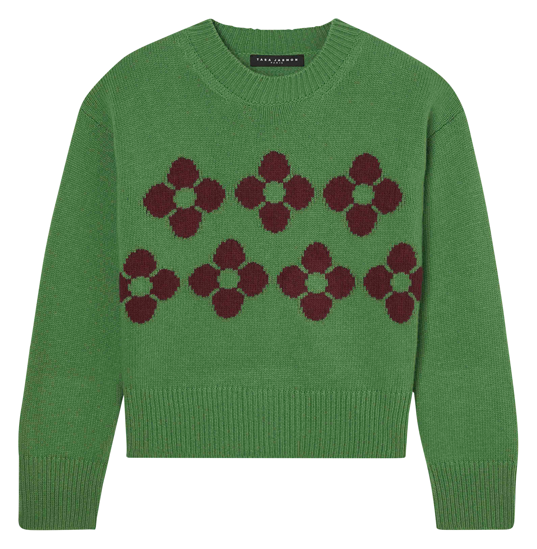 PHELYCIA - Pull imprimé en laine mélangée | Vert