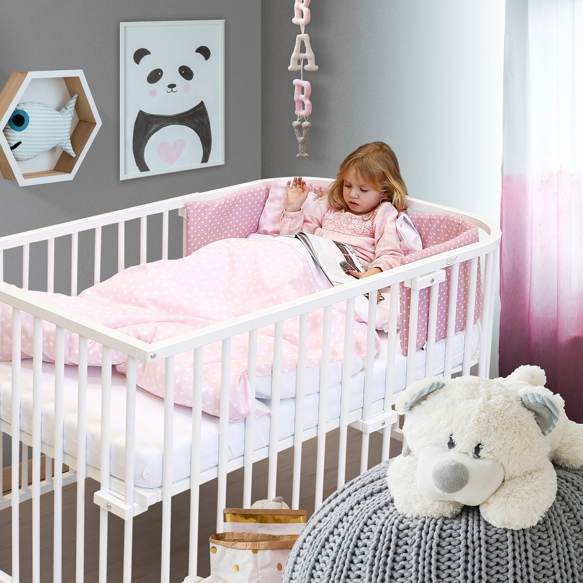 babybay® Bundle Beistellbett Boxspring inkl. Matratze MediTex® und Kinderbettumbausatz inkl. Matratze MediTex® extraluftig