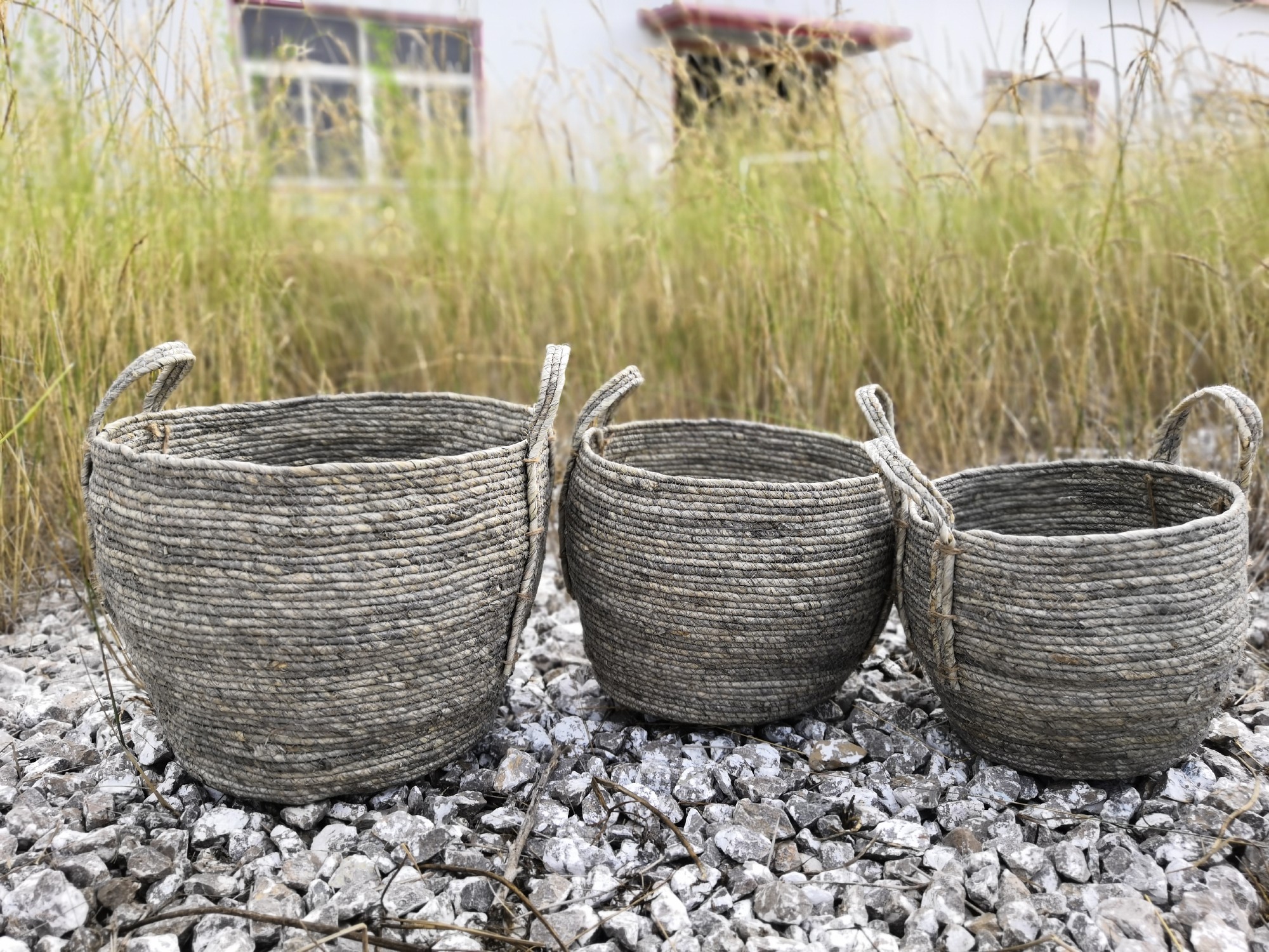 3er-Set Korb 'Gamba', natur-grau von fischer's lagerhaus