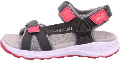 Superfit Criss Cross Sandaler, Grey/Pink