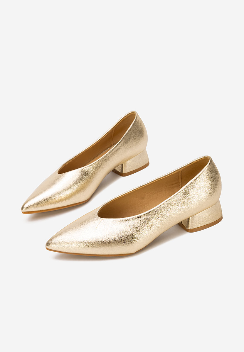 Chaussures à talon épais dorées Sarilia