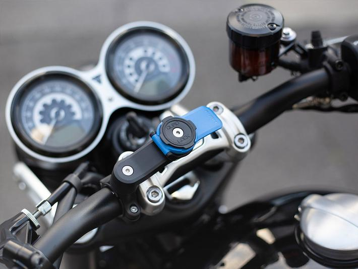 Motorcycle Mount V2 Universal Motorrad Halterung mit Sicherungsverschluss (QLM-HBR) - Schwarz / Blau