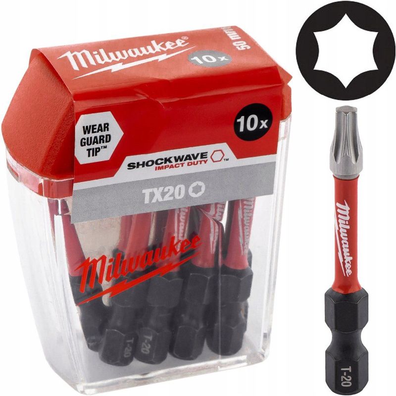 Milwaukee - Schroefbit SHOCKWAVE™ TX20x50mm - 10 Stuks - Staal