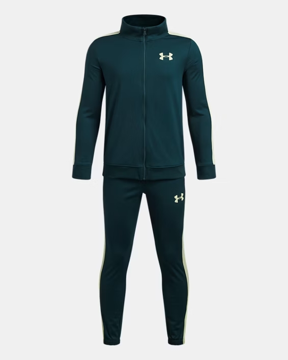 Under Armour Rival Knit Trainingspak Kids Donkergroen