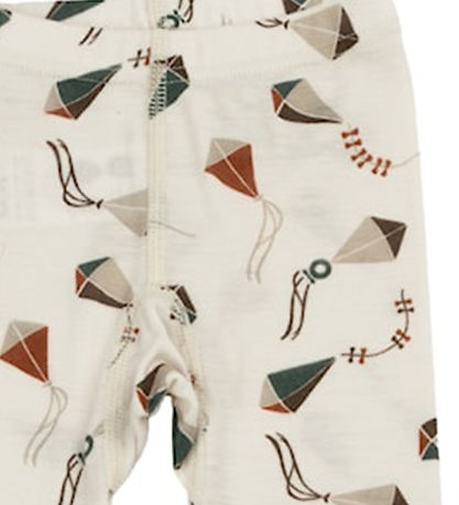 Katvig Leggings - Wolle - Off White m. Drachen