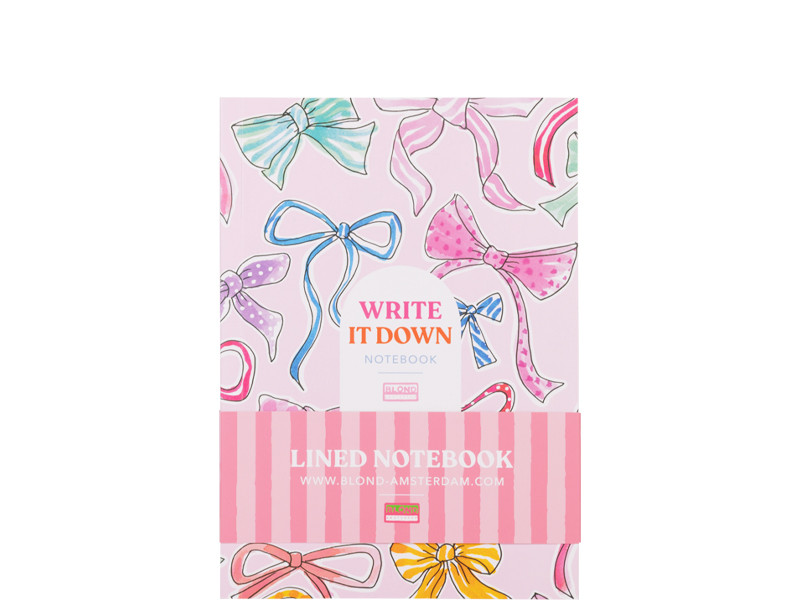 Notebook A5 Gelinieerd Even Bijkletsen Strikjes