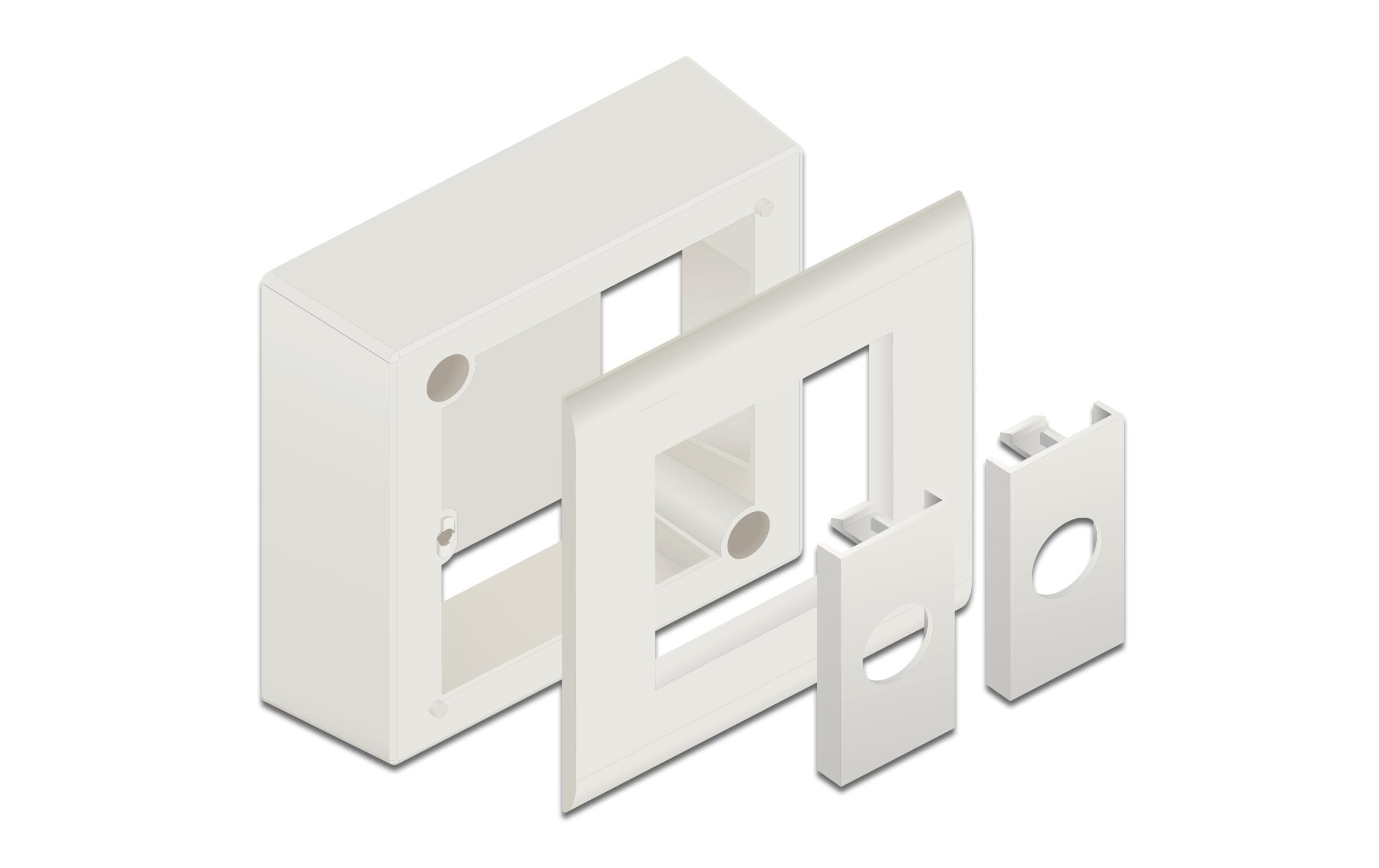 Easy 45 Aufputzgehäuse 82 x 82 mm WeissDelock Aufputzgehäuse für Easy 45 Module 82 x 82 mm, weiss