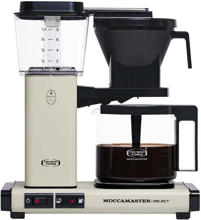 Moccamaster KBG Select, Kaffeemaschine, Retro Kaffeemaschine, Filterkaffee, Off-White, 1.25L