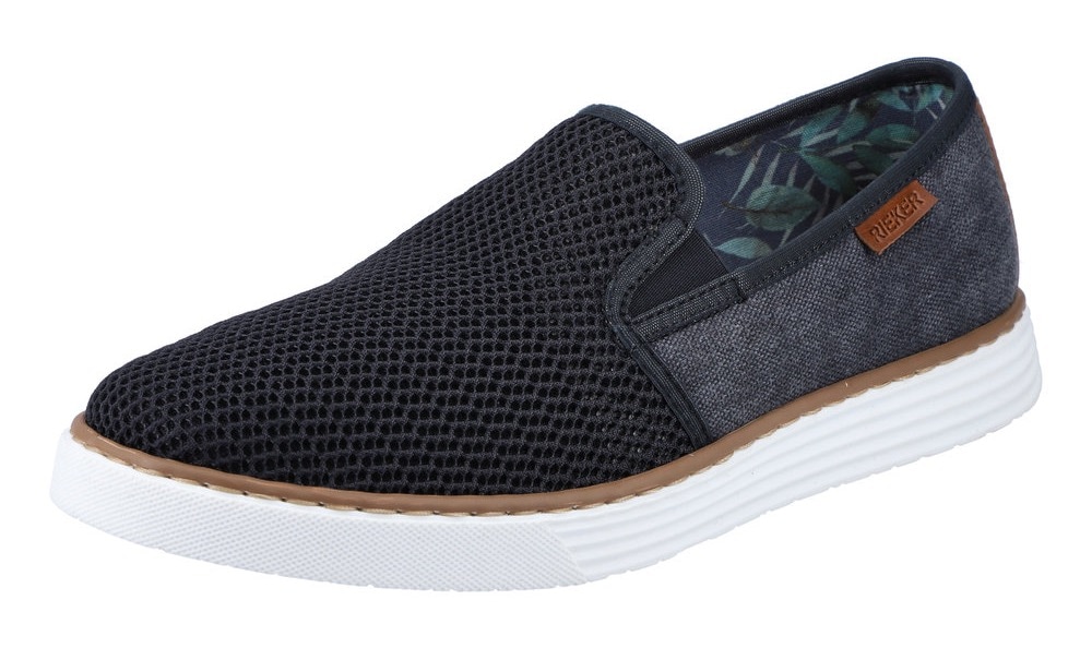 Rieker Slip-On Sneaker  Casual Slipper, Freizeitschuh mit gemustertem Innenfutter