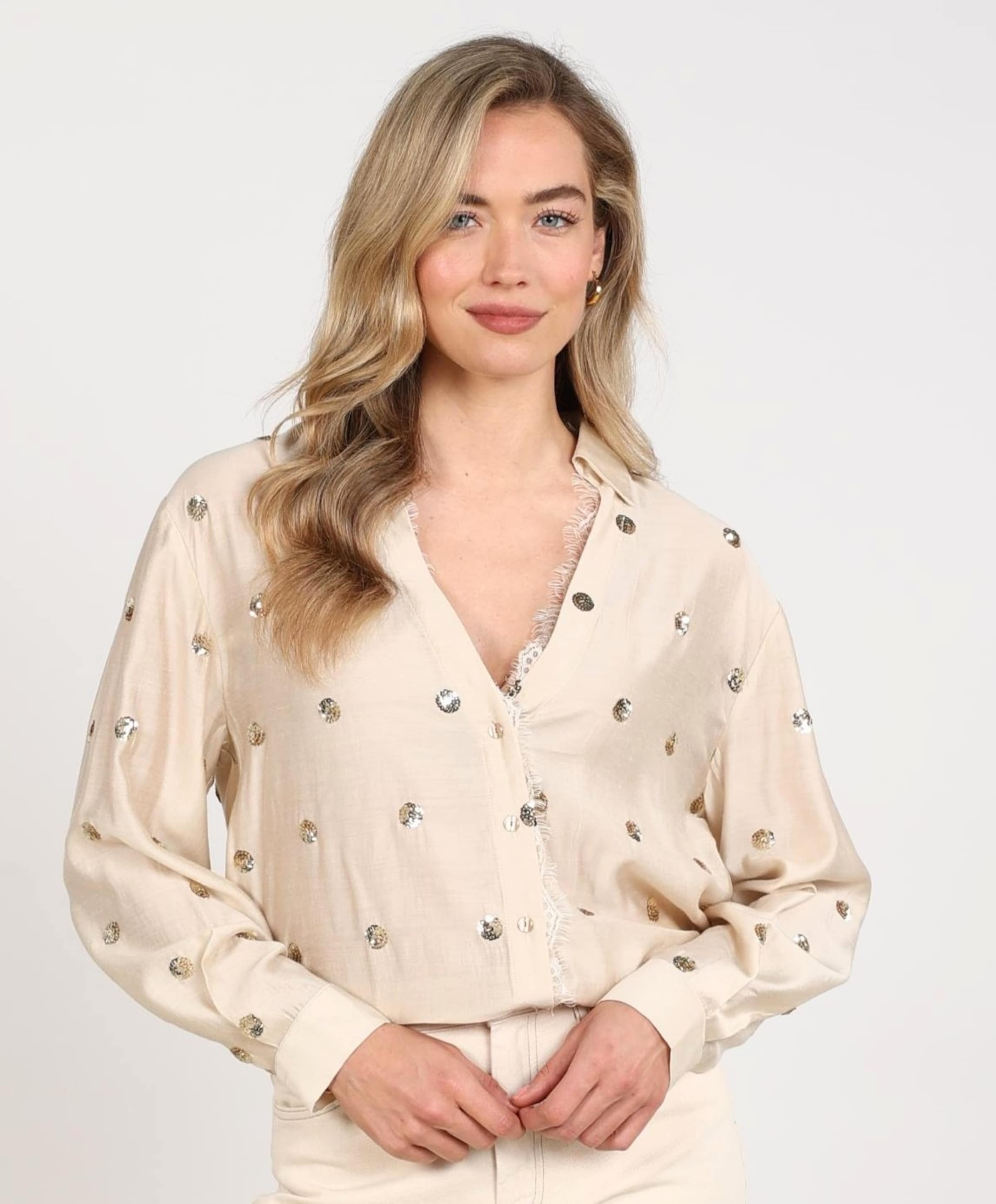 Nukus Dames blouse beige