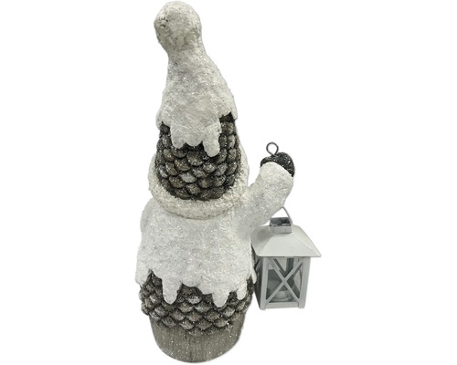Decoratieve Kerstman Lantaarn Lafiora 17 x 14,5 x 33 cm bruin wit