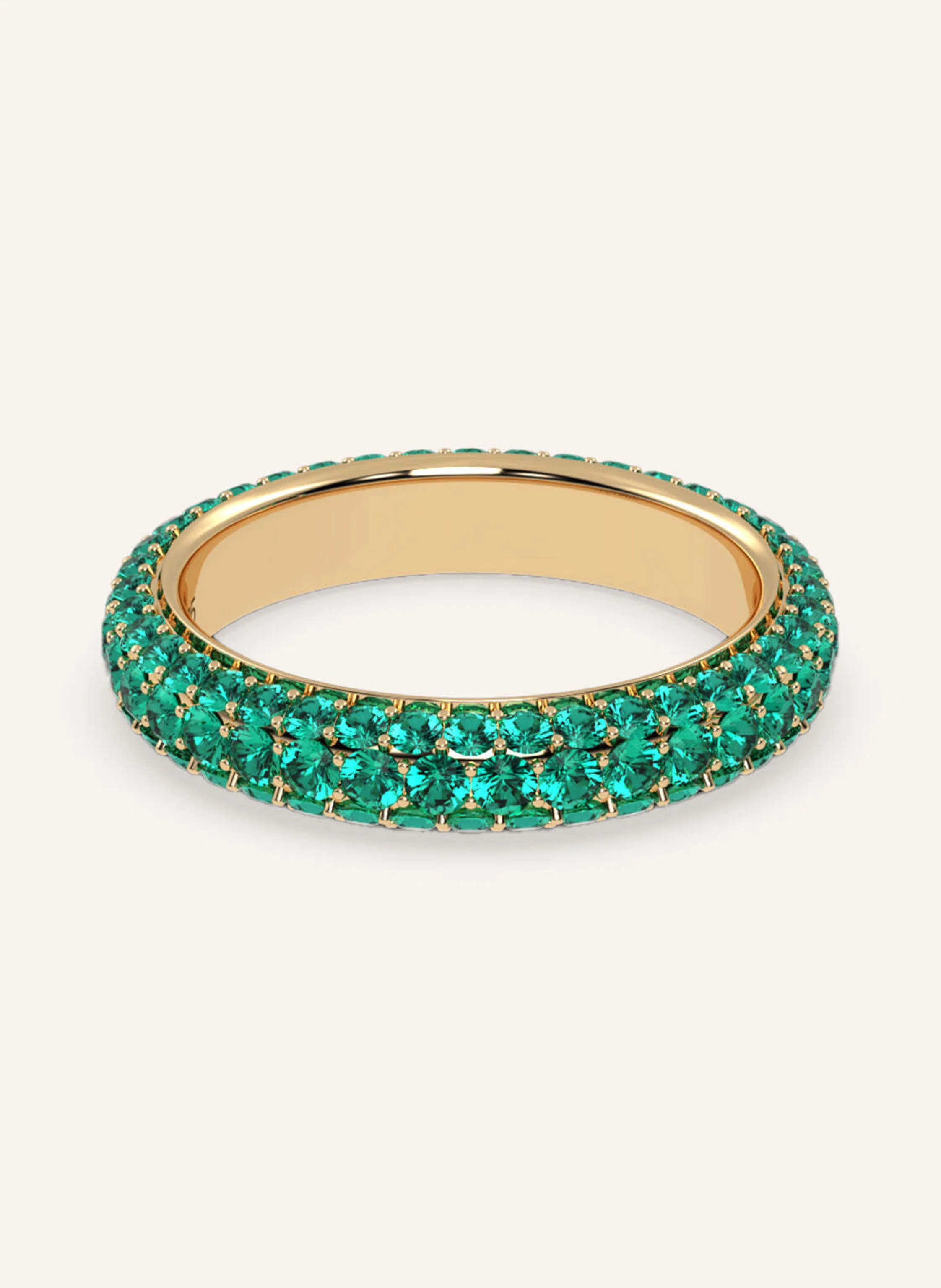 VEYNOU Ring BEYOND EDEN PAVÉ aus 14 Karat Gelbgold und 2,0ct. lab-grown Smaragd