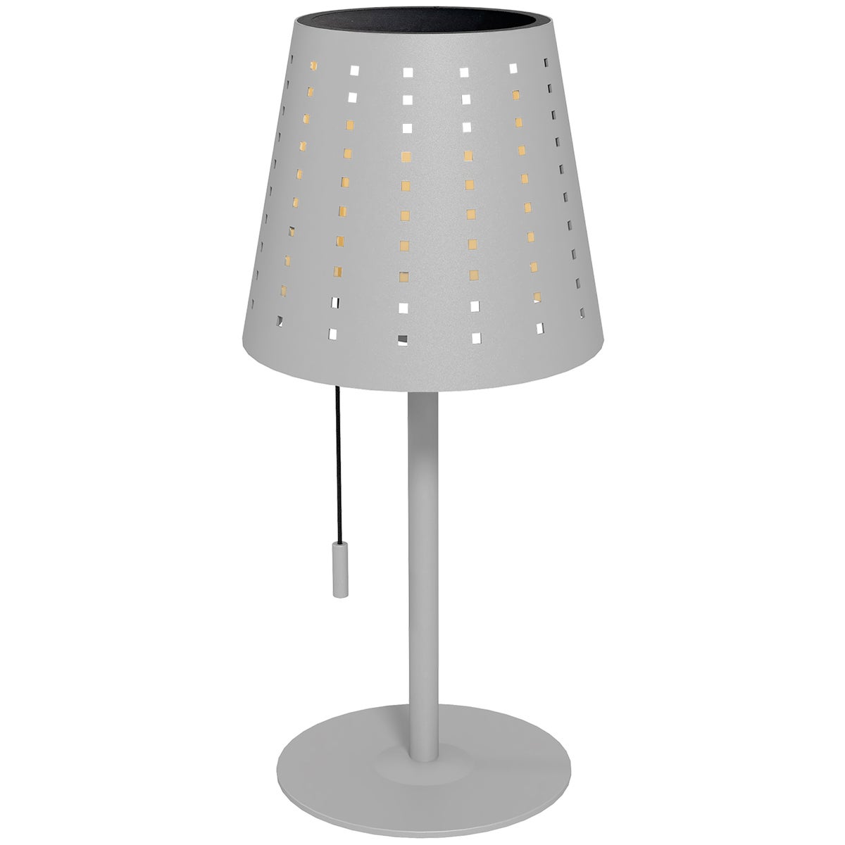 Outsunny Solar Tafellamp, 14cm x 14cm x 30cm, Metaal, Lichtgrijs