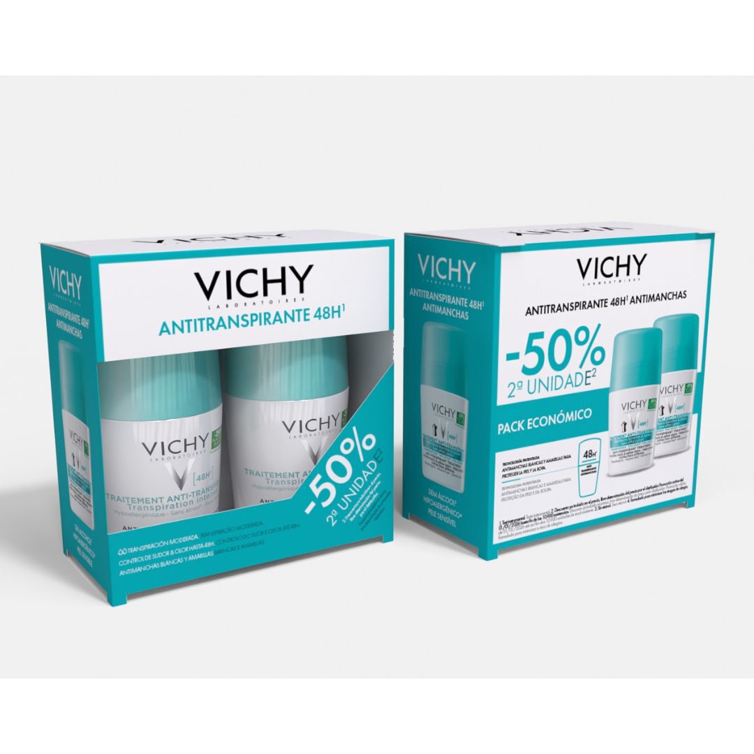 VICHY  Pack Antitranspirante Antimanchas Roll-On 48H (2x50ml) - 50ml