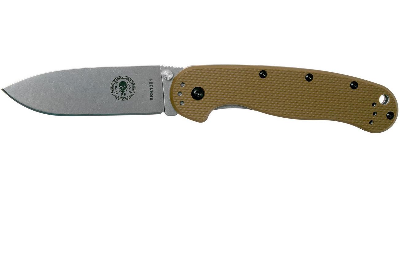ESEE Avispa zakmes, stonewashed D2 blade, Coyote Brown handle BRK1302CB
