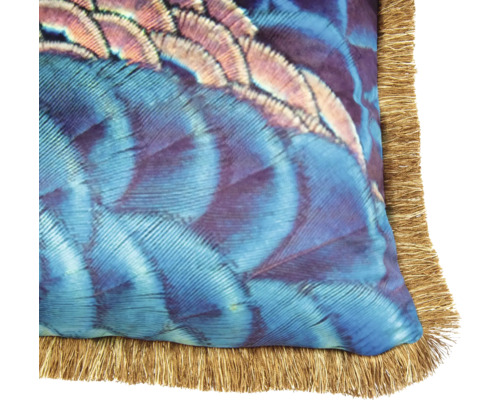Decoratief kussen pauw blauw/groen 40x60 cm