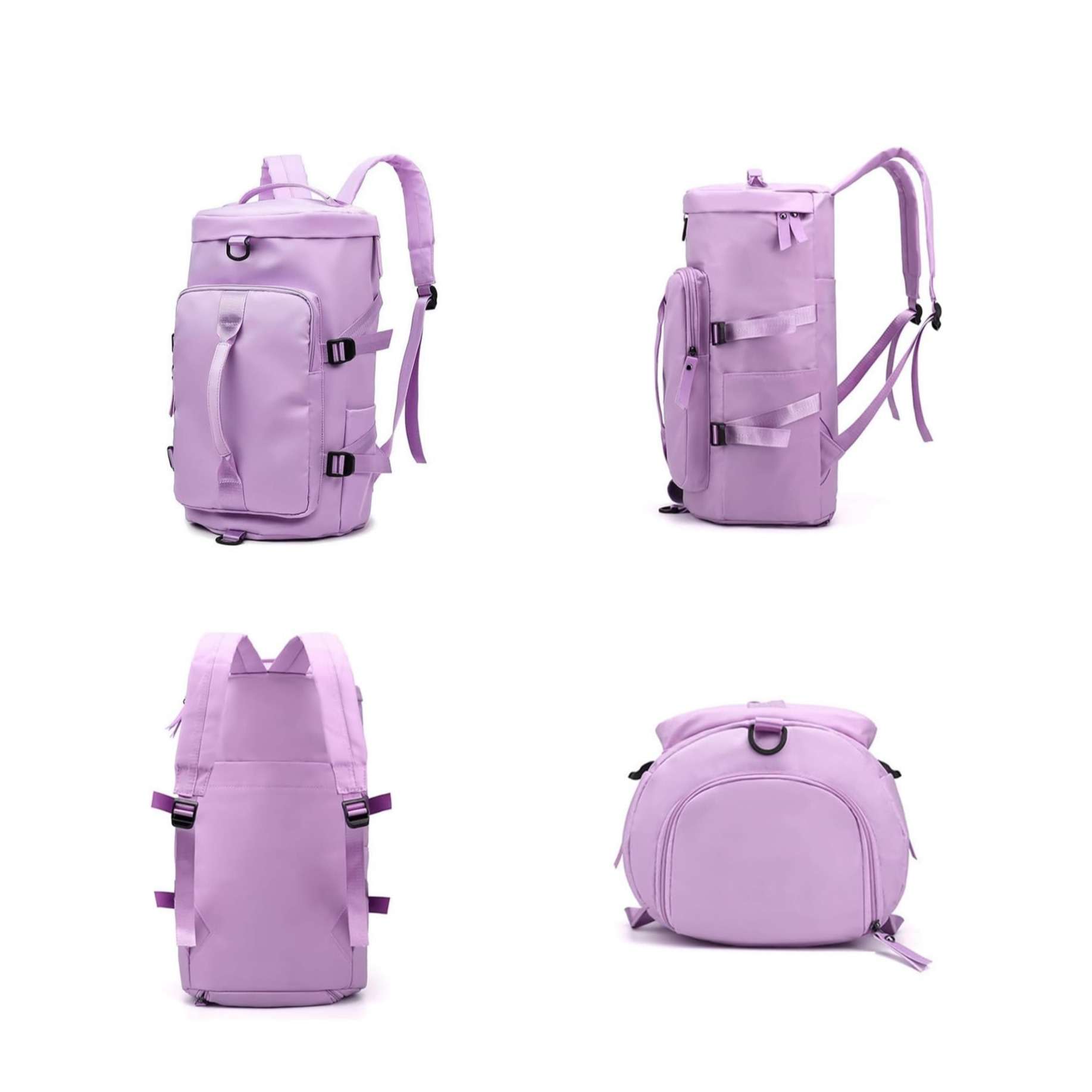 (42x31cm) Reise Rucksack Sport Tasche mit Schuh- / Nassfach - Schwarz