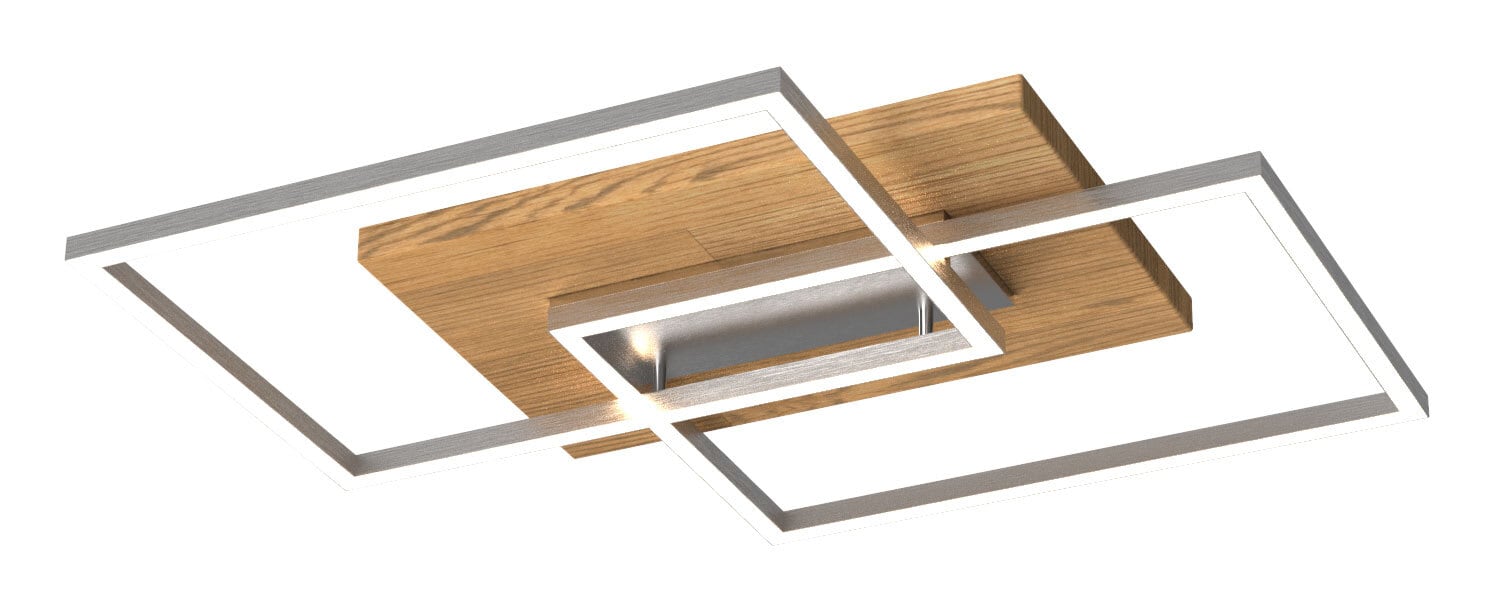 ELOBRA CCT LED Deckenlampe PANAMA 42 x 50 cm Nickelfarbig mit Holz
