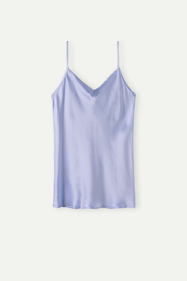Blusa de cetim de seda com decote em V
