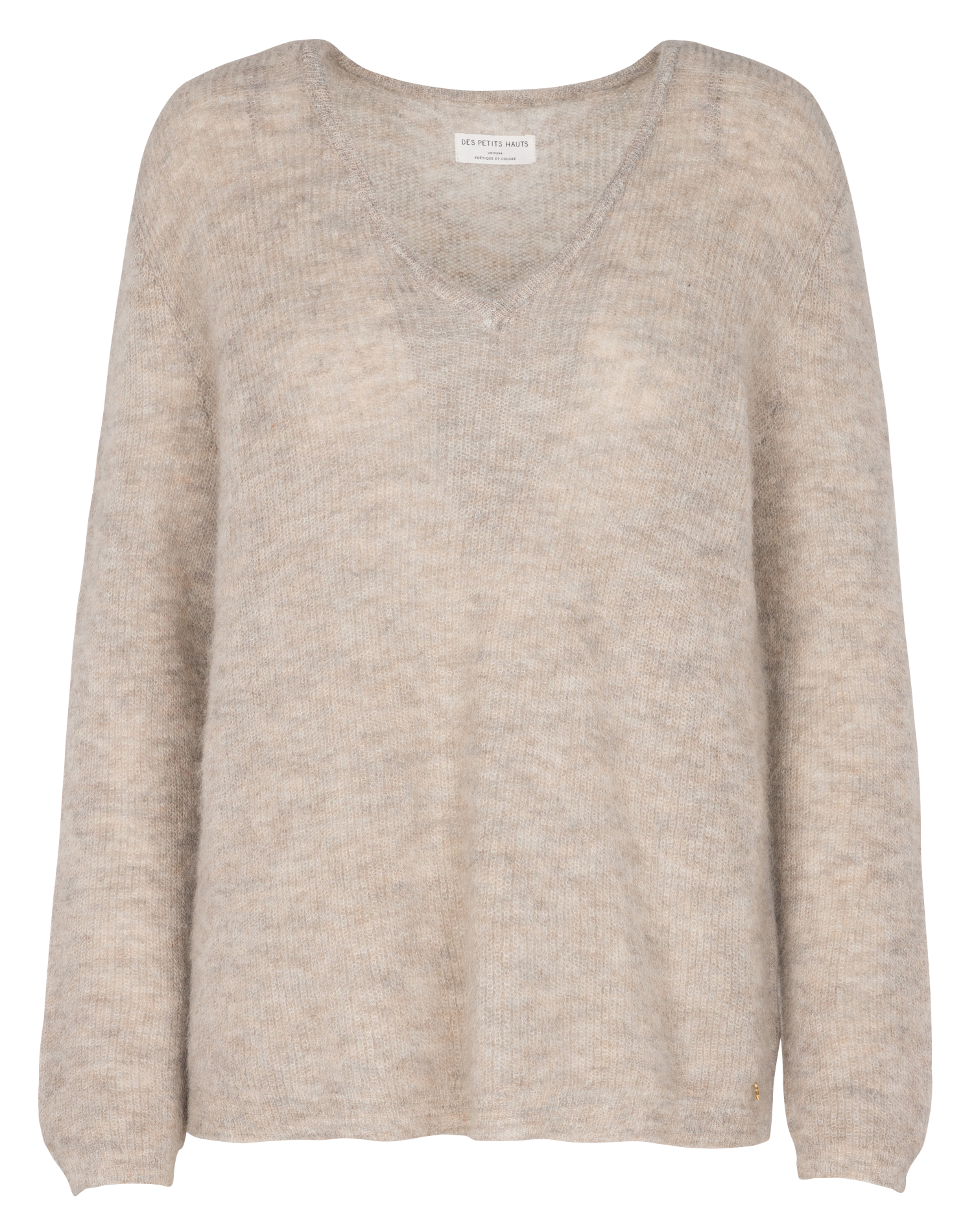 CABA - Pull col V en laine mélangée | Gris
