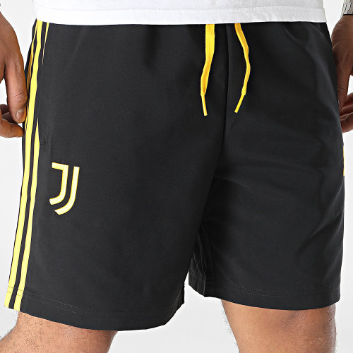 Short Jogging A Bandes Juventus HZ4962 Noir Jaune