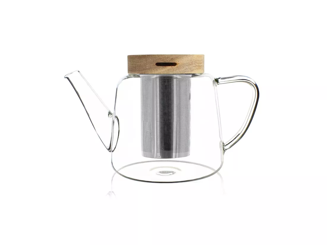 Ogo Living - Theiere Gustave En Verre Borosilicate Et Couvercle Bois 680ml